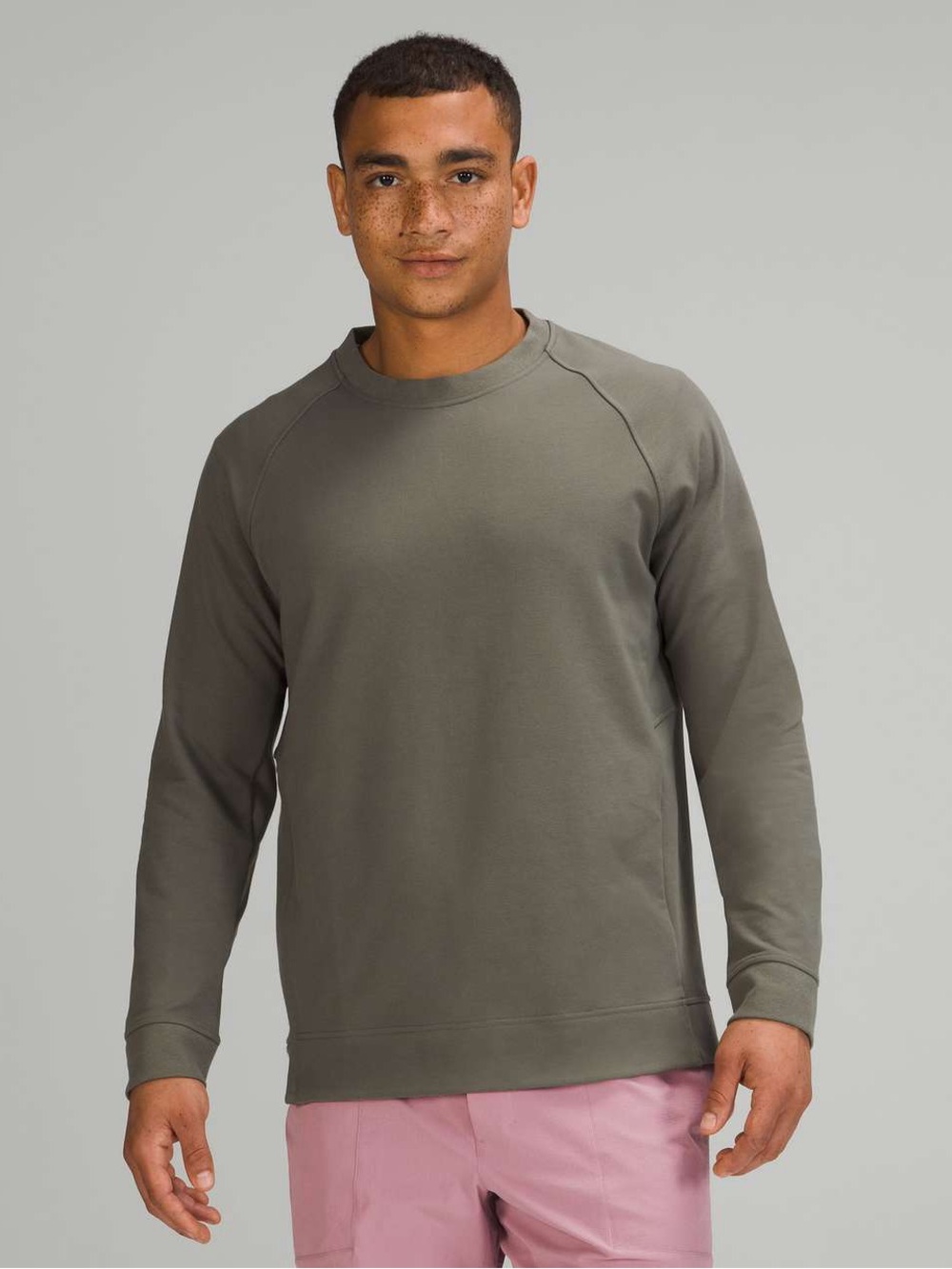 lululemon athletica Men's City Sweat Crew Sweatshirt Grey Sage Workout Gym | M
